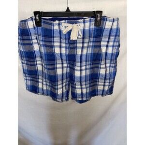 Varsity Sleepwear Sleep Shorts Men’s Size Large Blue Striped Drawstring Open Fly